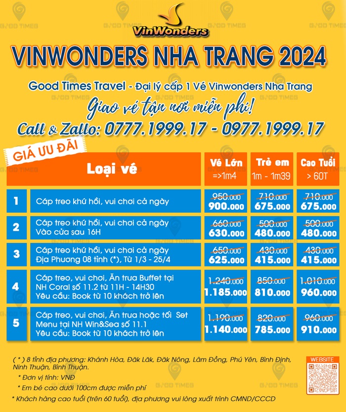 Vé Vinwonders Nha Trang 2024